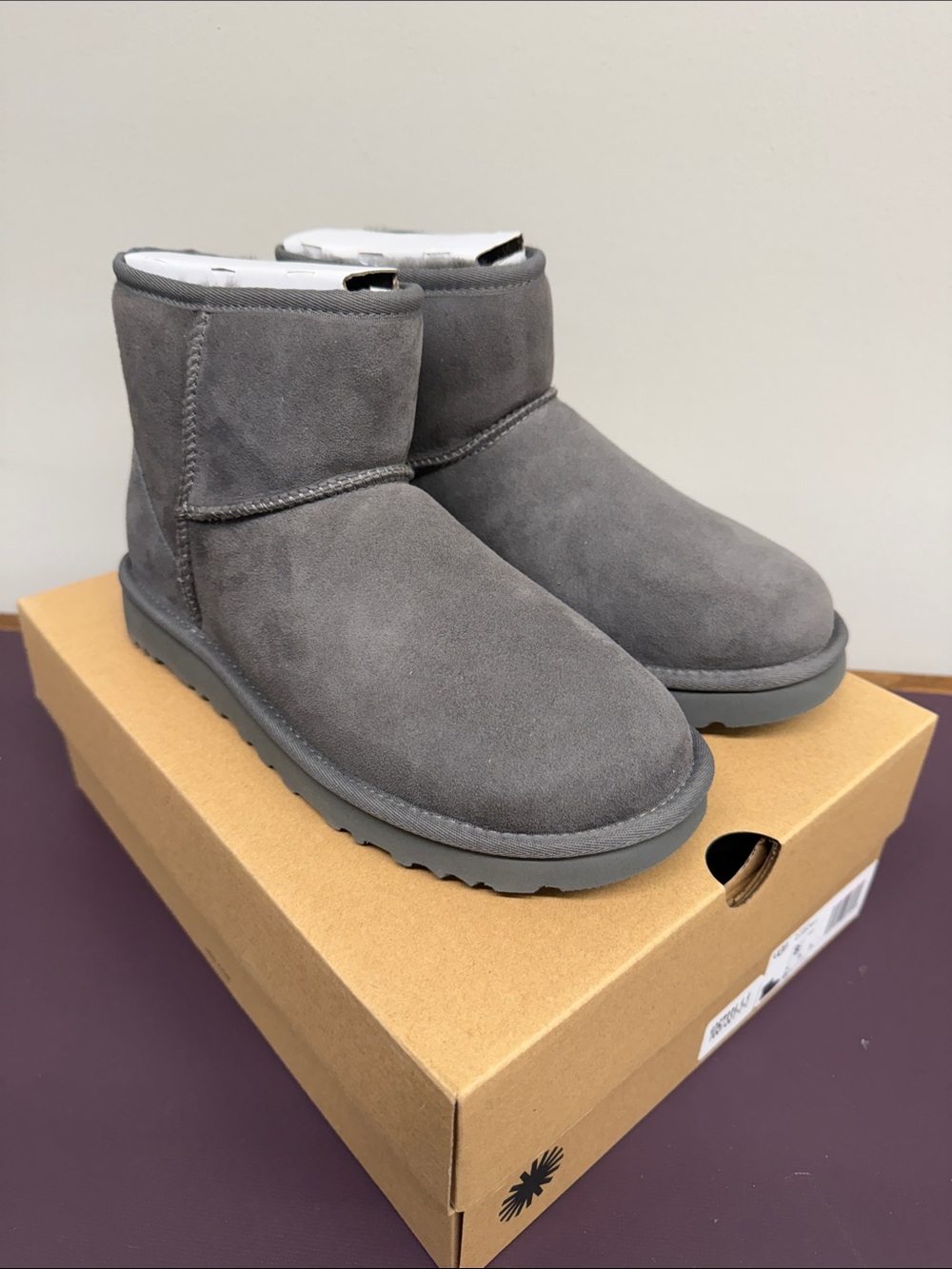 NWT UGG Women’s Short Suede Boots - Grey Classic Mini II Size 8